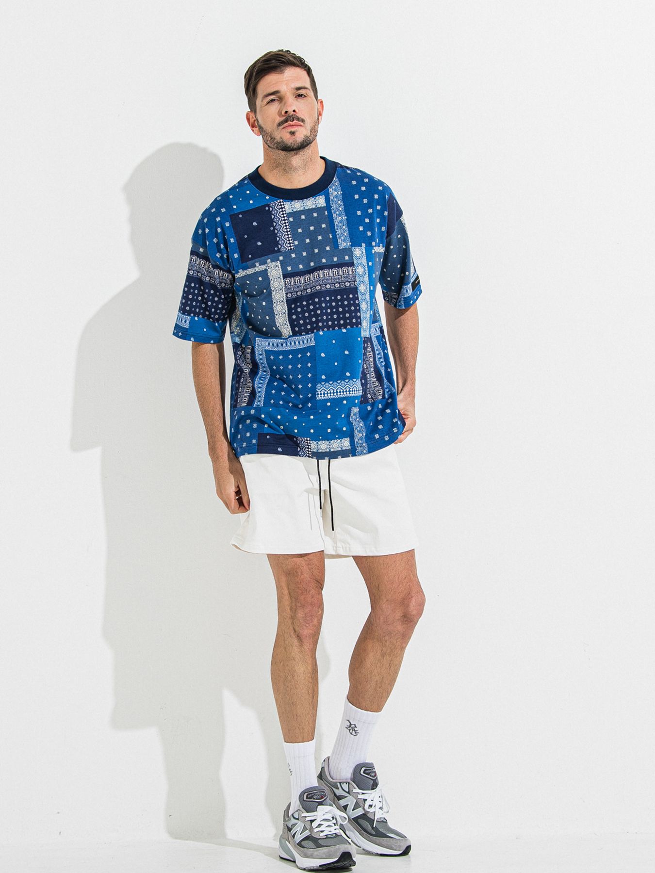 【予約品 】BANDANA OVER TEE / バンダナオーバーサイズTシャツ / ネイビー