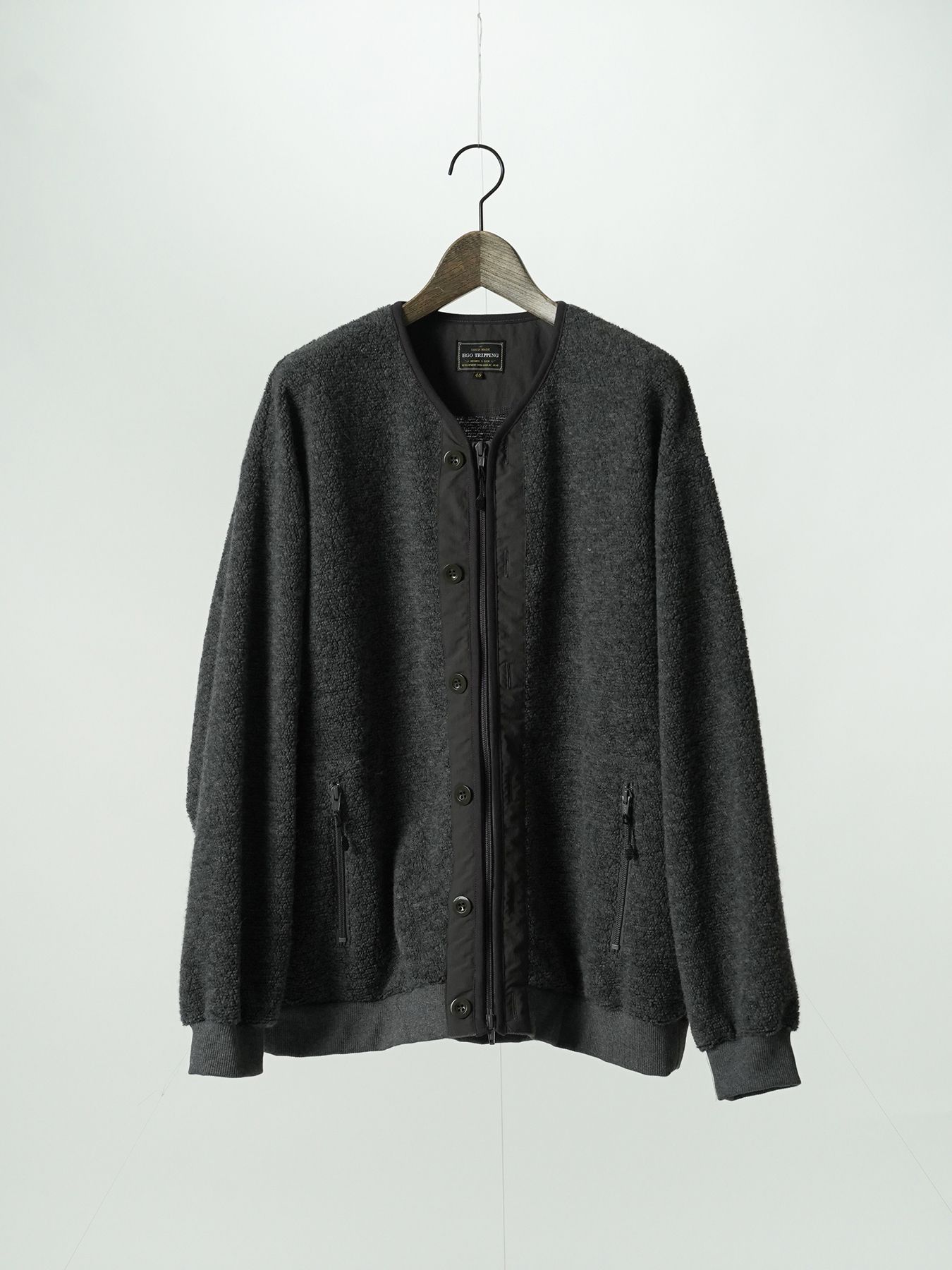 【予約品 5月27日(水) 締切】WOOLBOA-LINERJACKET / ウールボアブルゾン / 杢チャコール