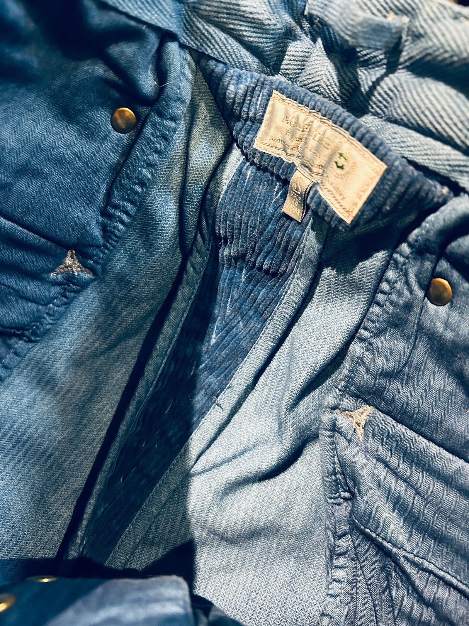 ワンタックコーディロイワイドパンツ ブルー /アレフルード