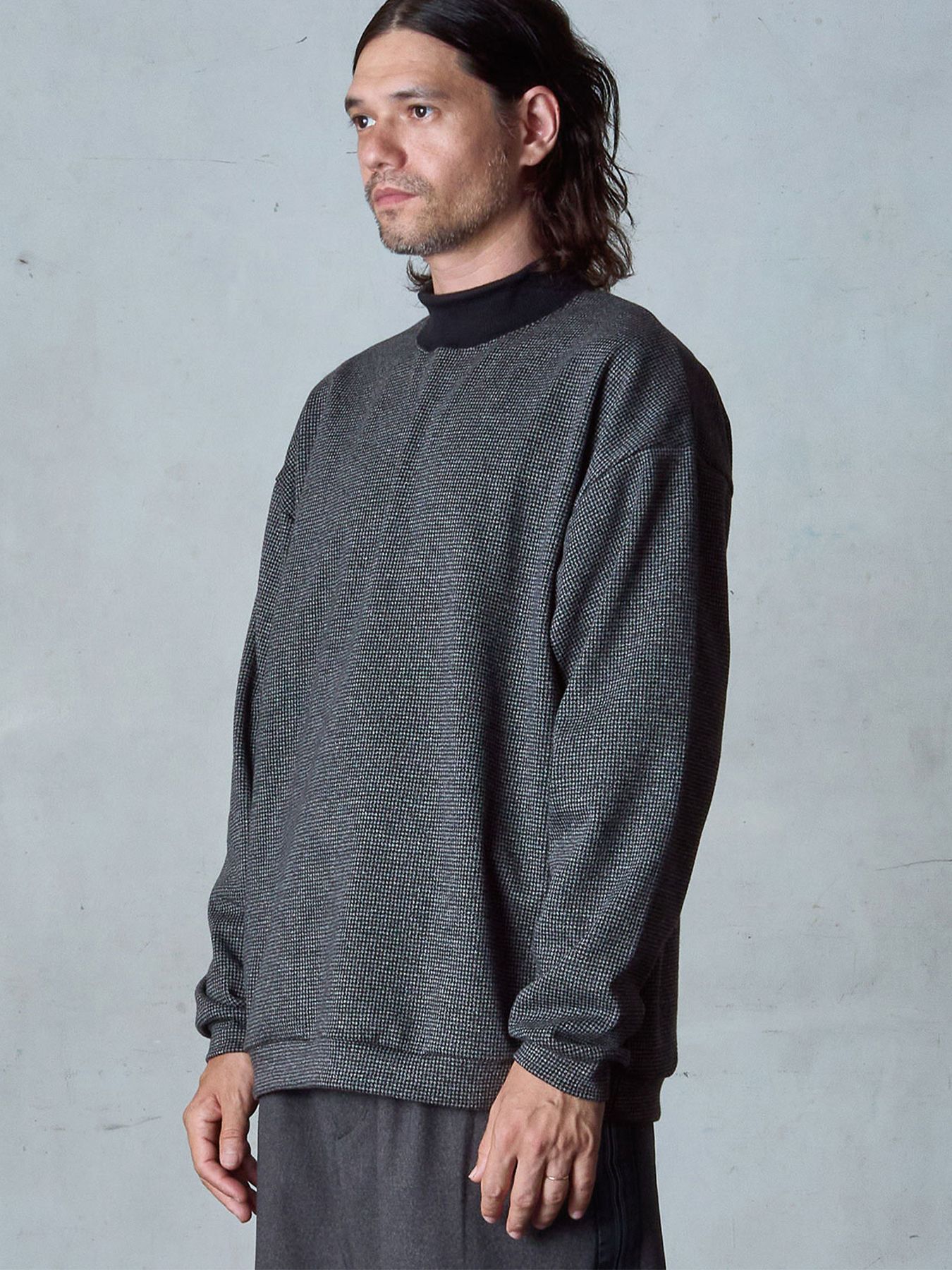 【予約品 7月5日(日) 締切】LUXEWEAVE / ハイネック / 千鳥グレー