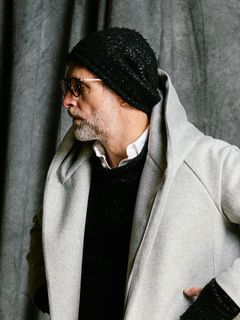 【予約品 4月19日(日) 18時締切】fancy yarn roll beanie / バルーン型ニットキャップ / ブラック