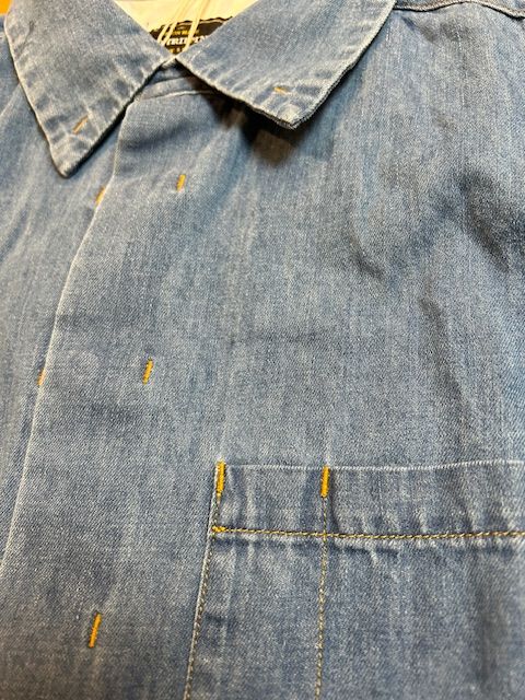 SOSIR used / シャツ / インディゴユーズド×金茶ステッチ