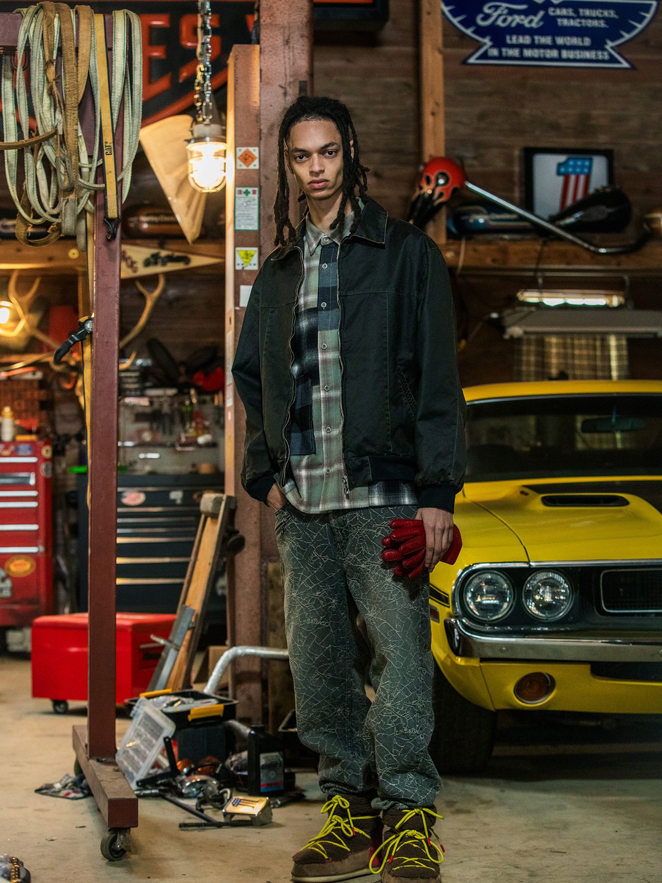 【予約品 3月9日(月) 18:00 締切】MULTI CHECK SH CRY / クリスタルクロスガン マルチ チェック シャツ / グリーン