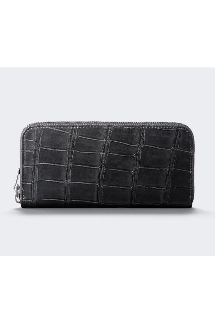 ラウンドL 長財布 Real Crocodile / Gray 【aniary】
