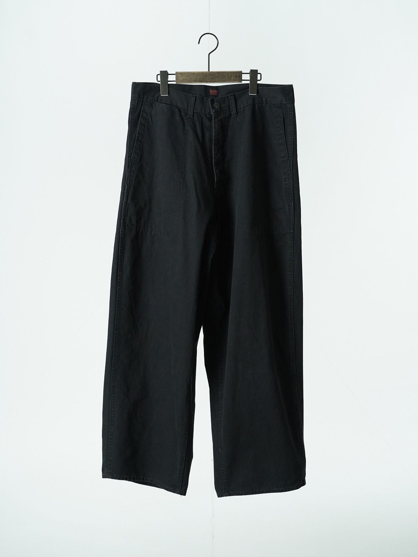 【予約品 5月6日(水) 締切】USN-MIRITARYHERRINGBONE aged / ユーズド加工 ミリタリーパンツ / ブラック