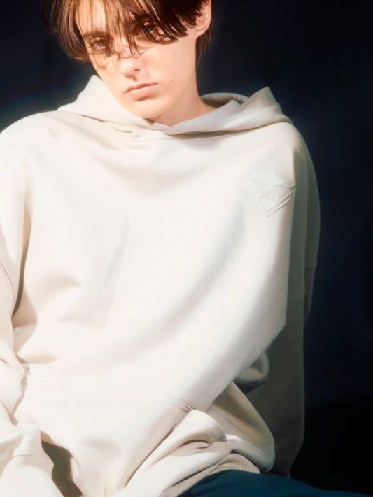 BOY LOGO Patch Hoodie Parka BEIGE【B233N0401511】