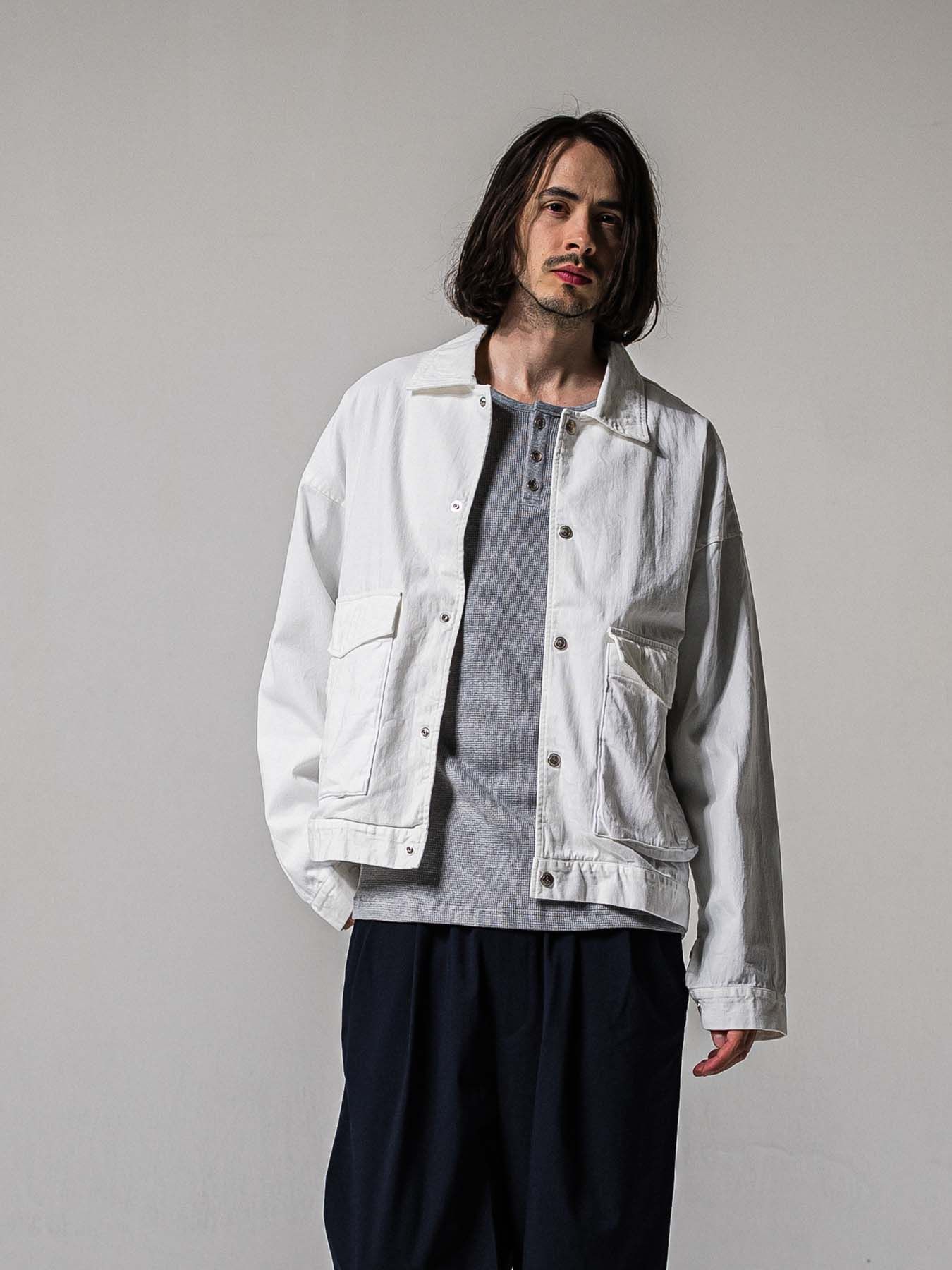 【予約品 11月16日(日) 締切】LDENIM AG FLIGHT JK / ライトデニム ミリタリージャケット / ホワイト