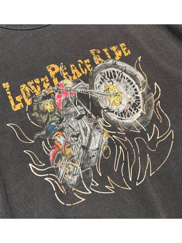 PIGMENT DYE BIKER T /ピグメント加工 BLACK / roarguns