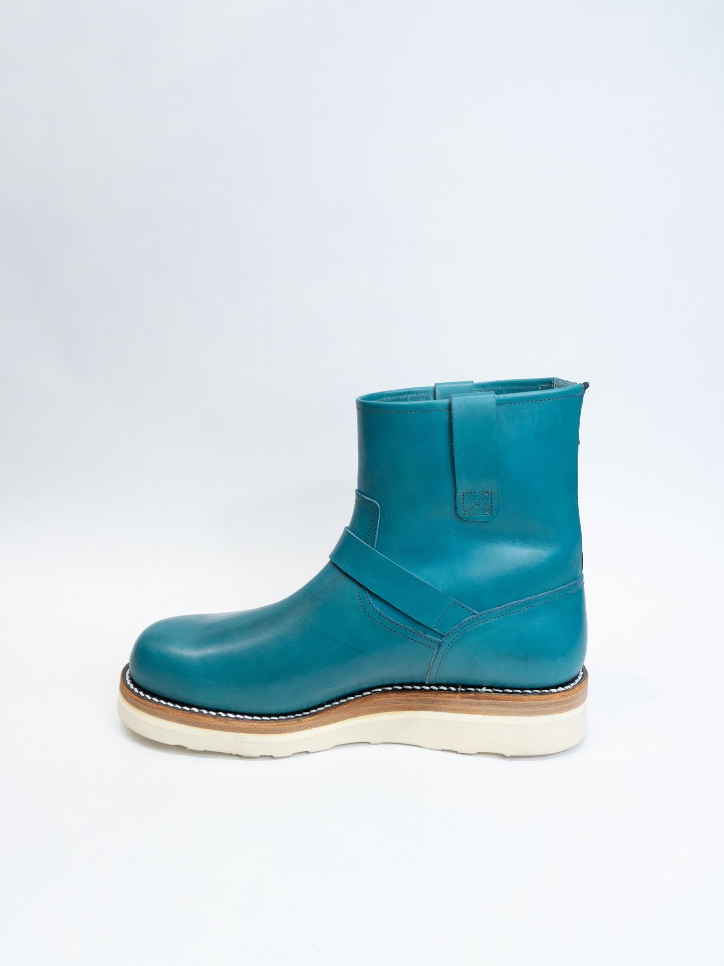 【予約】イタリアン ダブルショルダー ショートエンジニアブーツ  STB010-01 [ ：MATILDA （マチルダ）]  COLOR：TURQUOISE（【STRUM】