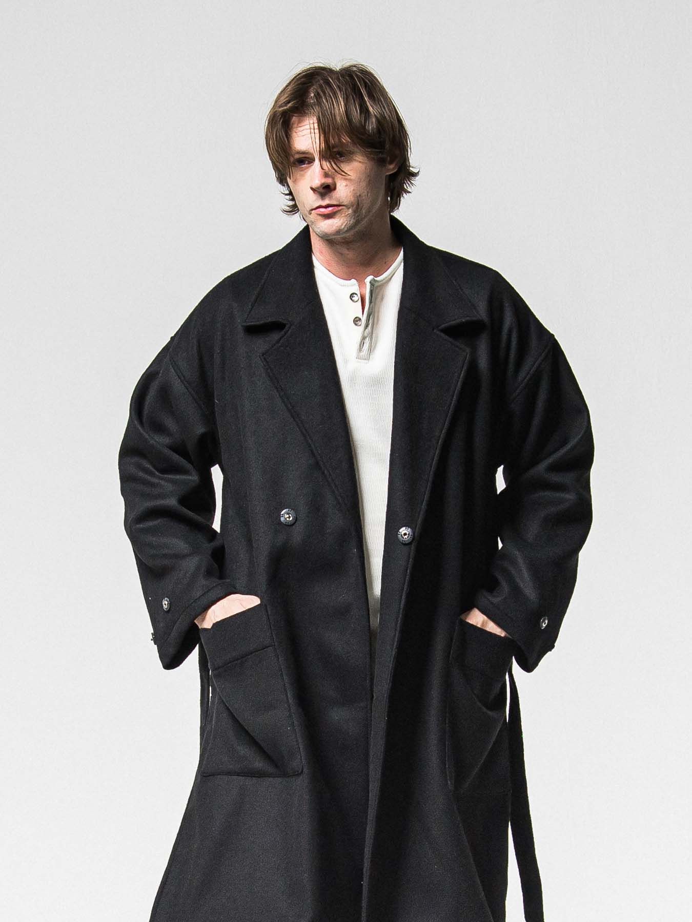 【予約品 】GOWN OVER COAT / ガウンオーバーコート / ブラック