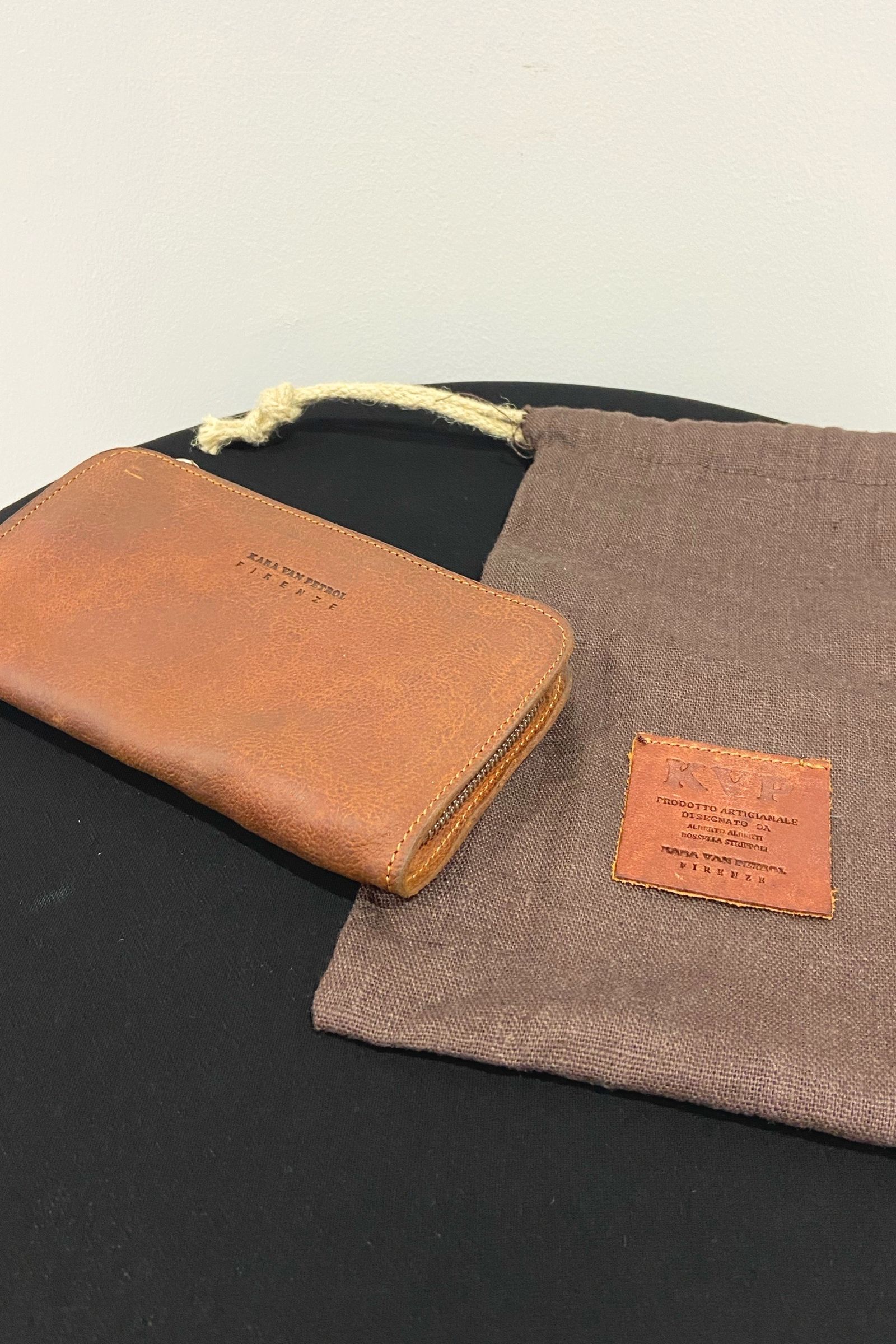 ハーフジップ長財布 DAVIS / Orange Wild 【KARA VAN PETROL】 イタリア製