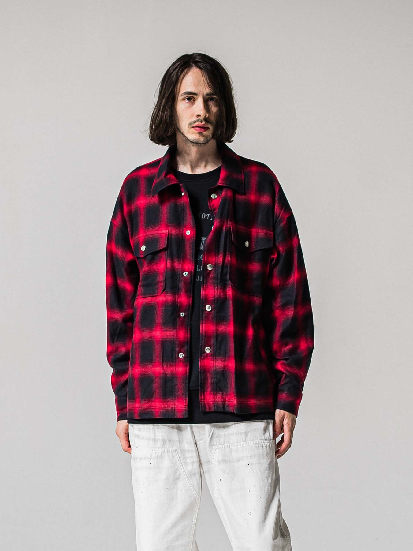 【予約品 11月16日(日) 締切】50s CHECK JK / オンブレチェック シャツジャケット / レッド