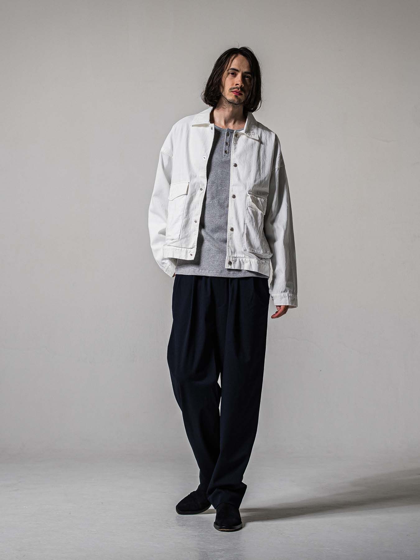 【予約品 11月16日(日) 締切】LDENIM AG FLIGHT JK / ライトデニム ミリタリージャケット / ホワイト