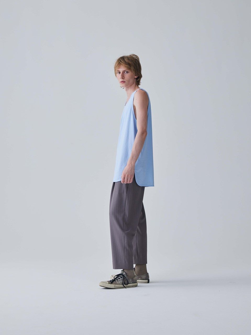 《予約品.先着限り》 LAYERED LONG T/T  / タンクトップ / ブルー 【Iroquois.イロコイ】 2024年3月中旬~入荷予定