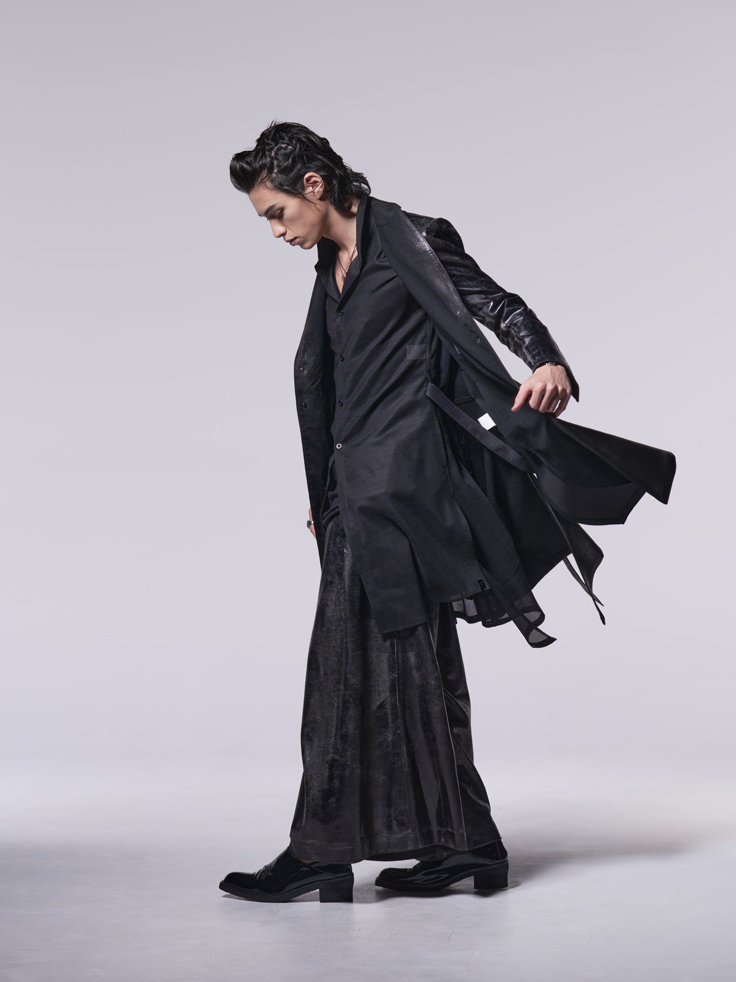 《予約品》 HAKU ジャージWideTuckSlacks / ワイドタックスラックス / ブラック