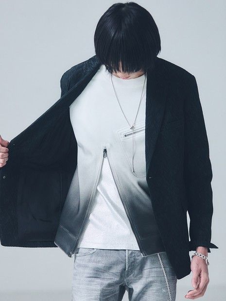 ライダース長袖 スウェットグラデーション【5351 POUR LES HOMMES】