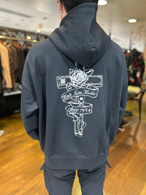 Rose ZIP フーディBLACK GODSIZE