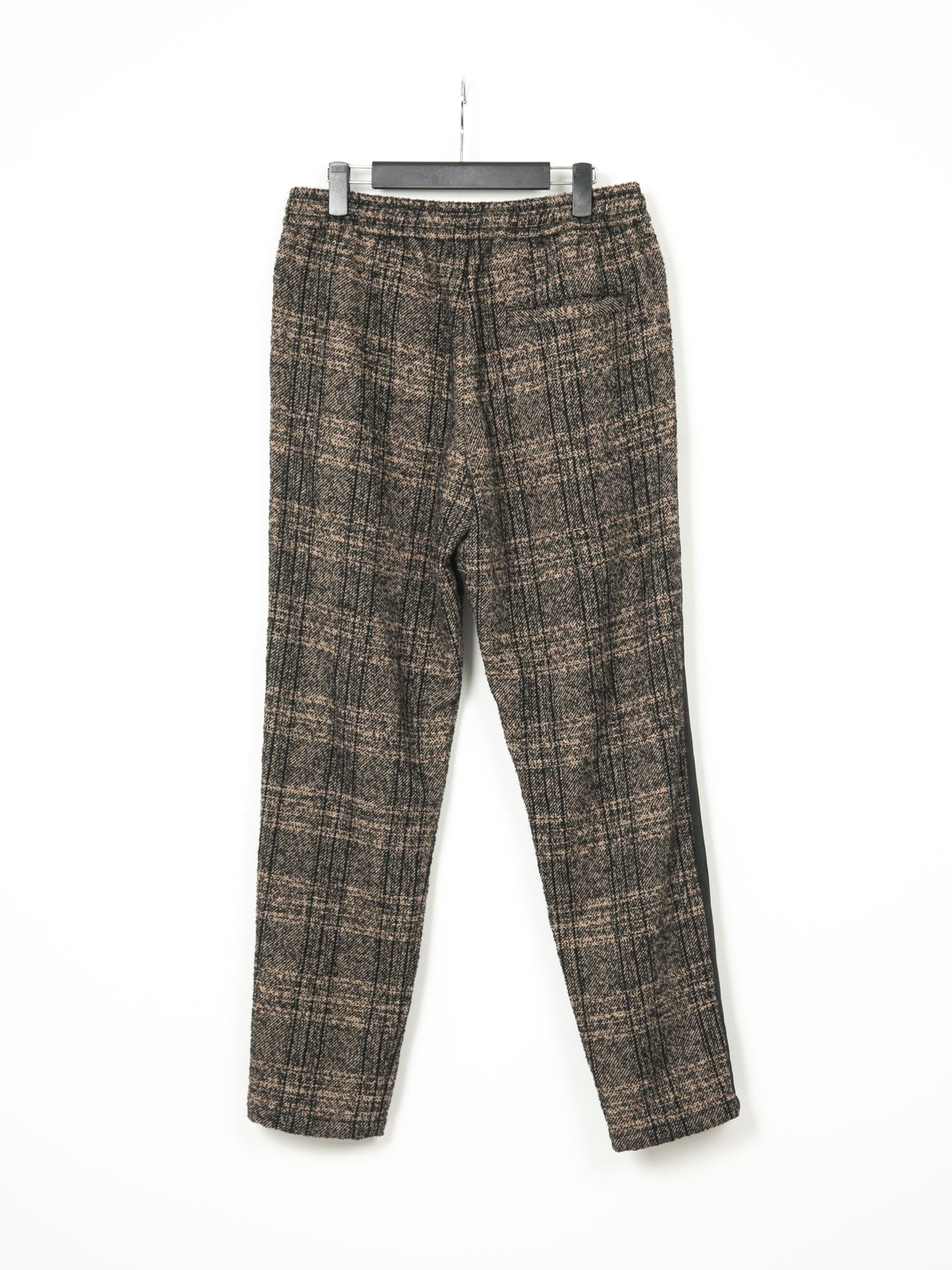 Check Loop Tweed Track Taperd Pants / トラック テーパードチェックイージパンツ / ブラウン