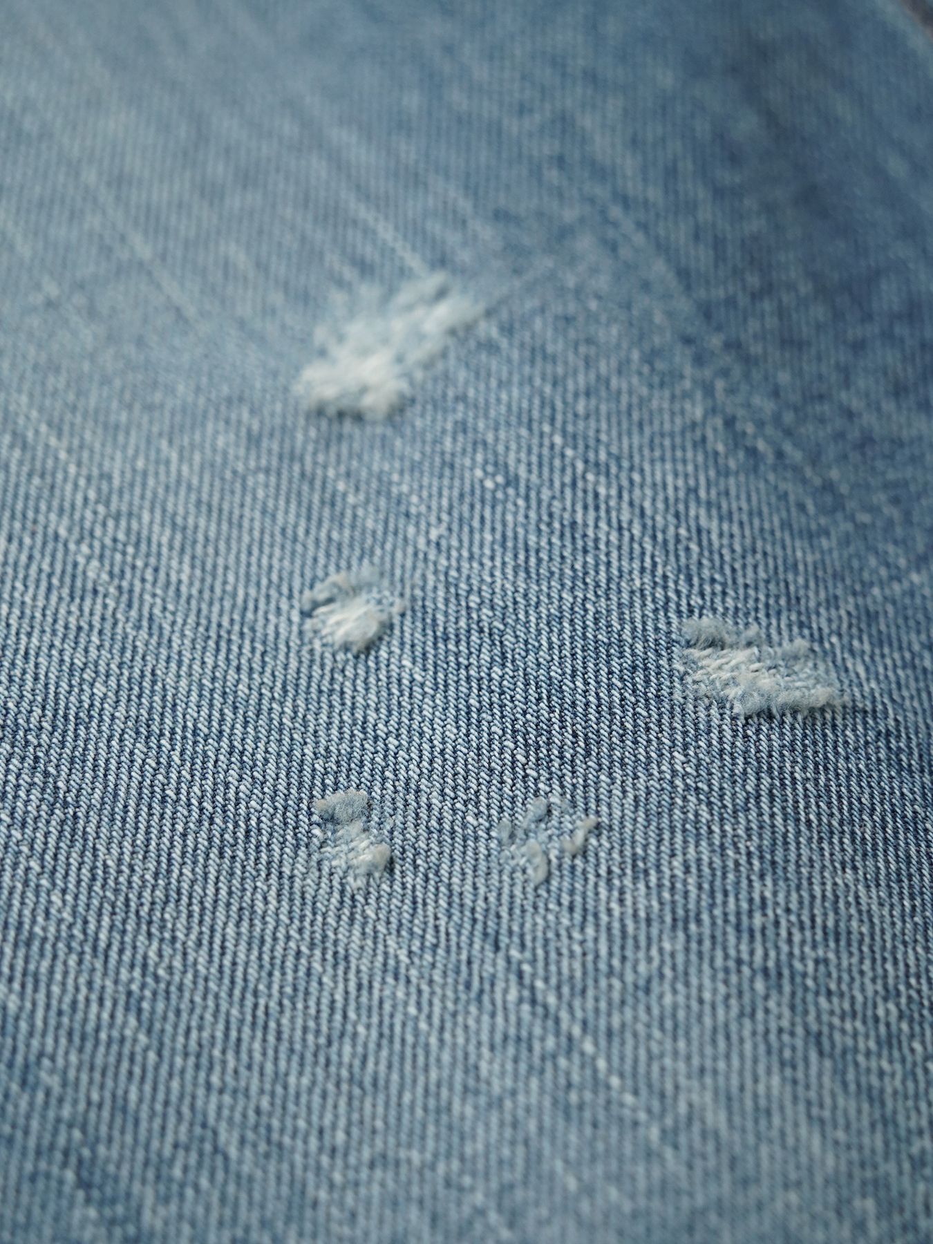 【予約品 5月6日(水) 締切】USN-DENIMTROUSERS damage / ダメージ加工 デニムミリタリーパンツ / インディゴ × 金茶ステッチ 淡