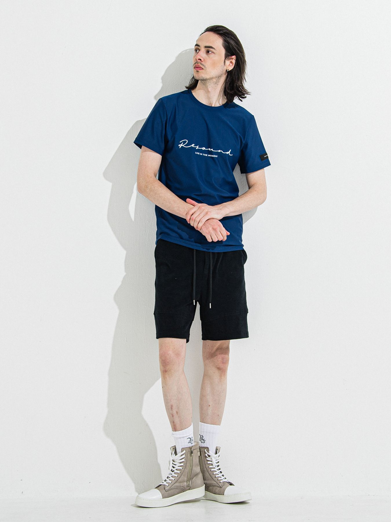 【予約品 】HANDWRITING RASH BASIC T / ラッシュガード ハンドライティングTシャツ / ネイビー