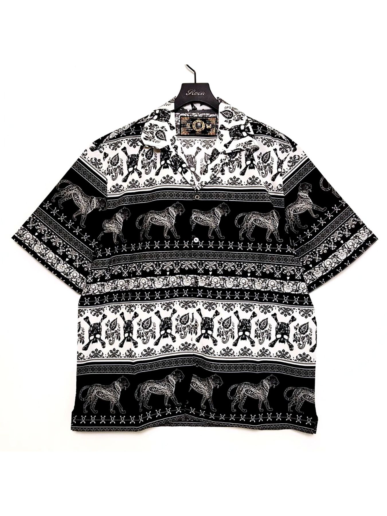 ETHNIC HALF SLEEVE SH / 半袖シャツ / ブラック【Roen】