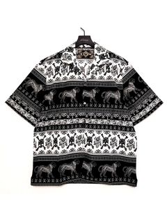 ETHNIC HALF SLEEVE SH / 半袖シャツ / ブラック【Roen】