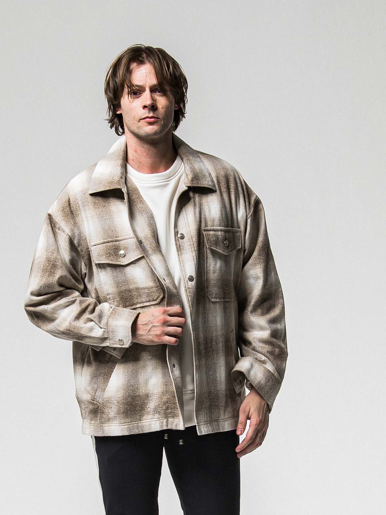 【予約品 8月31日(日) 締切】FLANNEL CHECK JK / フランネルチェック ジャケット / ブラウン