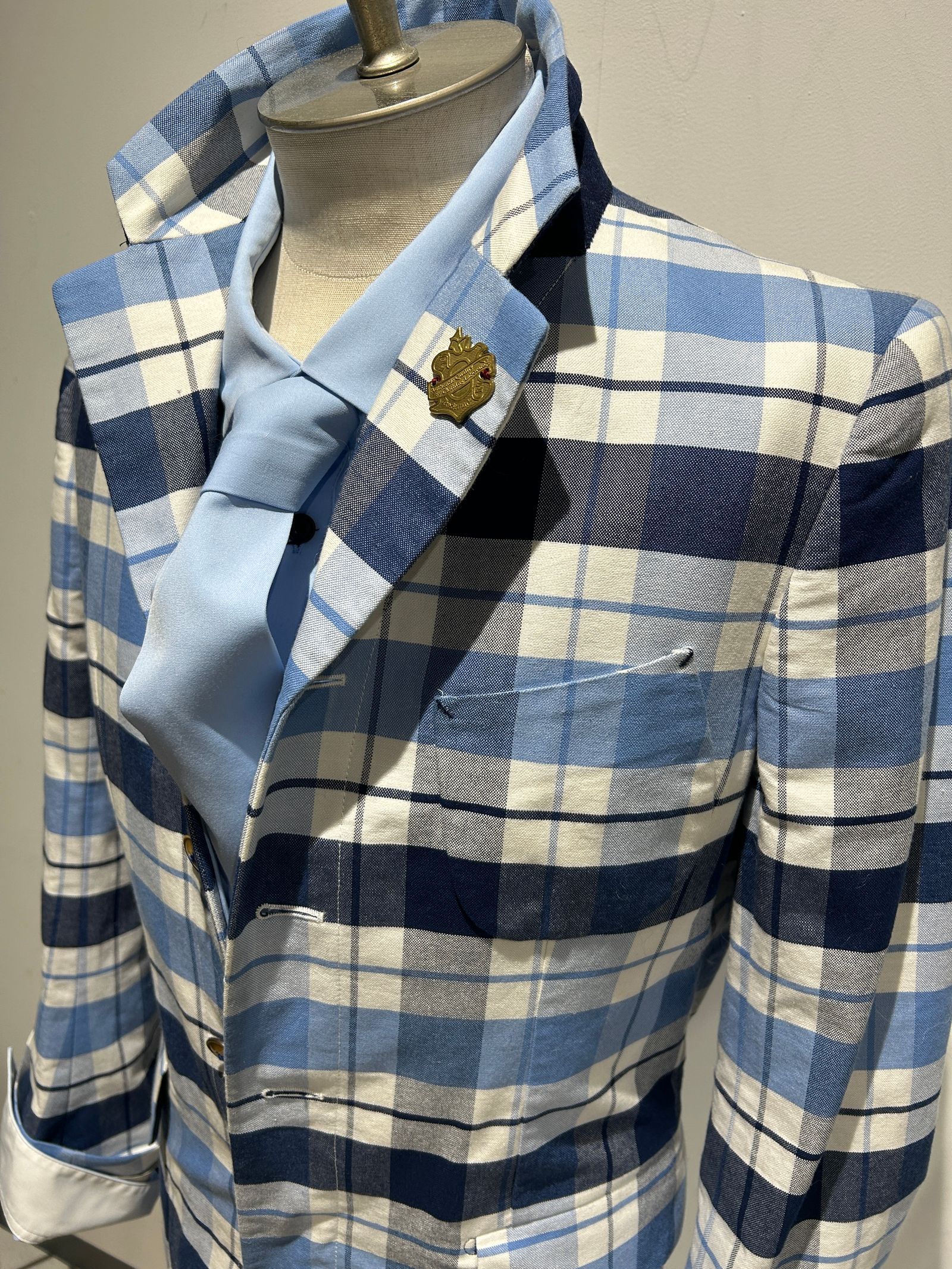 テーラーメイドジャケットつなぎ チェック1点物 /アレフルード +CAPサービス