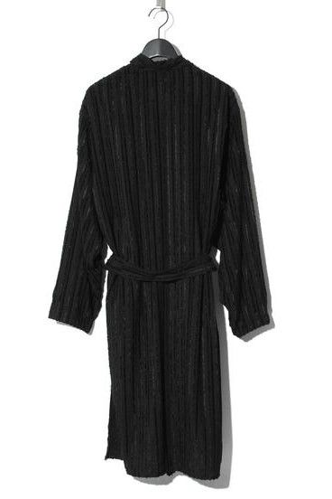 Cut Jacquard Striped Long Shirt Gown / BLACK 【ys Yuji SUGENO】