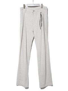【予約品 10月12日(日) 締切】Softening Washed Rayon Cotton Linen Tapered Wide Pants / レーヨン コットン リネン 柔軟ワッシャー テーパード ワイド パンツ / ライトグレー