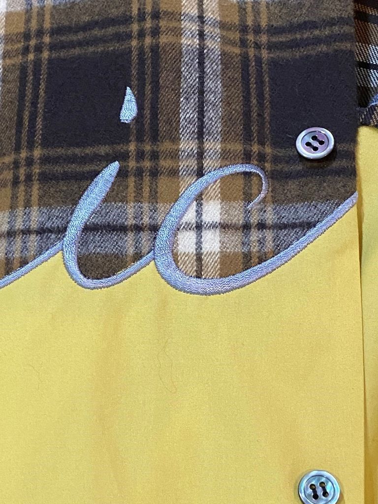 EMBROIDERY SWITCHING チェックシャツ / Yellow