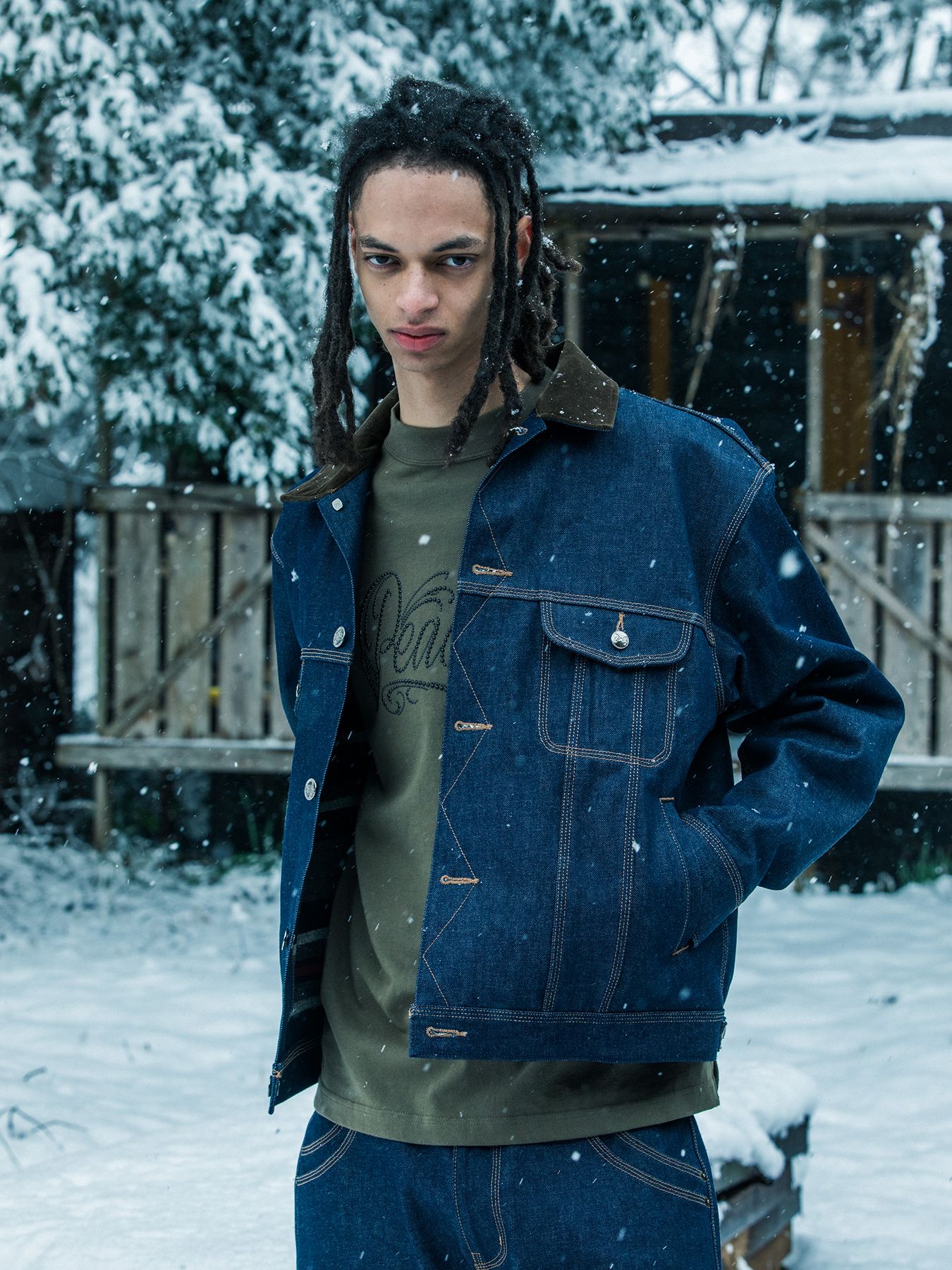 【予約品 3月9日(月) 18:00 締切】VIN/DEN/STR BASIC / ヴィンテージ ストレート デニム パンツ / ブルー