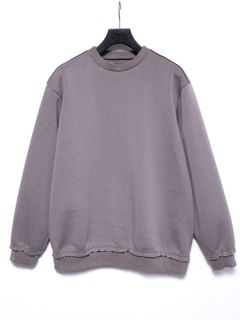 【予約品 4月6日(月) 締切】Three-layer Stretch Cardboard Knit Crew Neck Sweatshirt / スリーレイヤー ダンボールニット クルーネック スウェット / グレージュ