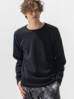 【予約品 9月6日(日) 締切】VELOURS FLEECE NEO THERMAL / 裏起毛 ハニカムサーマル ロングスリーブTシャツ / ブラック