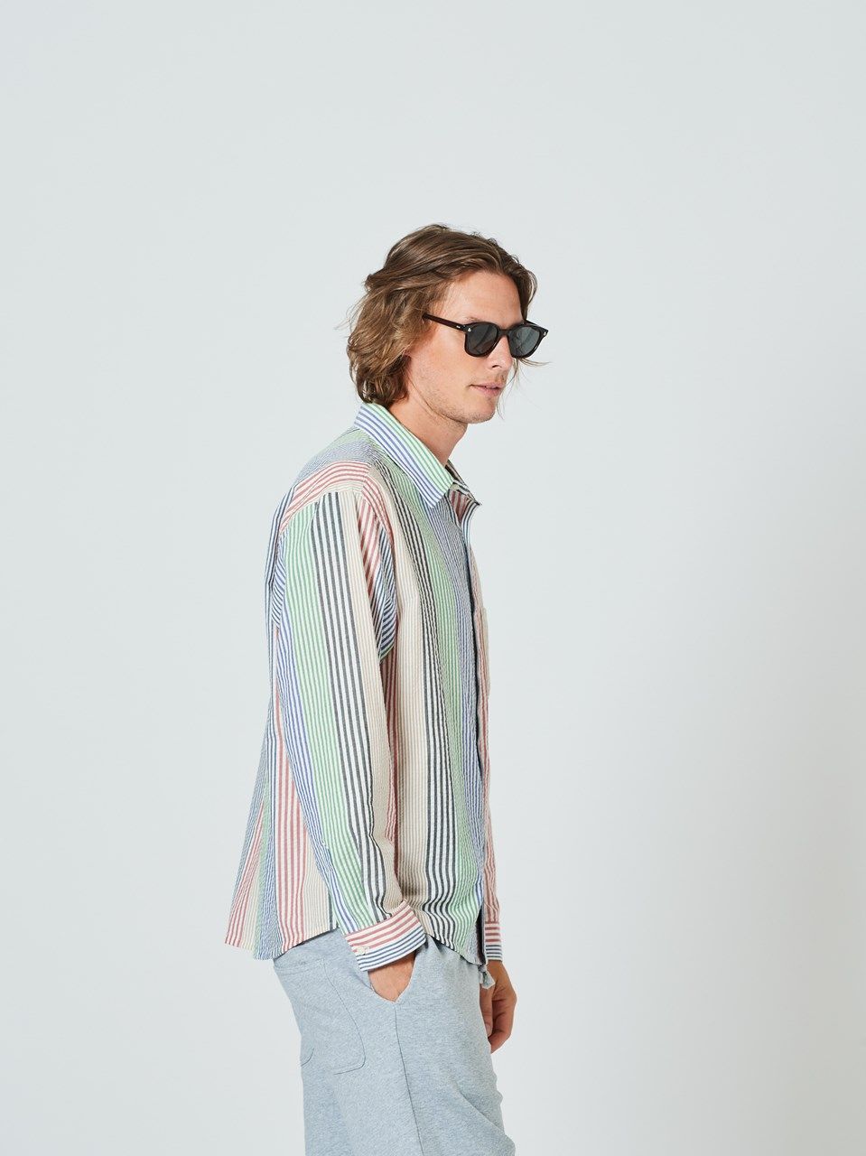 (予約品2023年10月19日18時締め) Random Stripe Shirts Jacket / シャツジャケット / MULTI