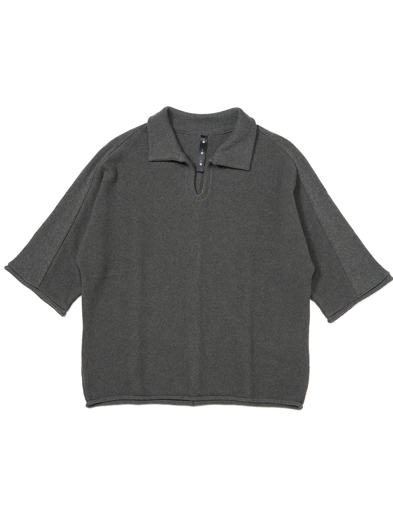 【予約品 9月23日(火) 締切】comfy skipper polo H/S / コンフィー スキッパーポロ ハーフスリーブ  / チャコール