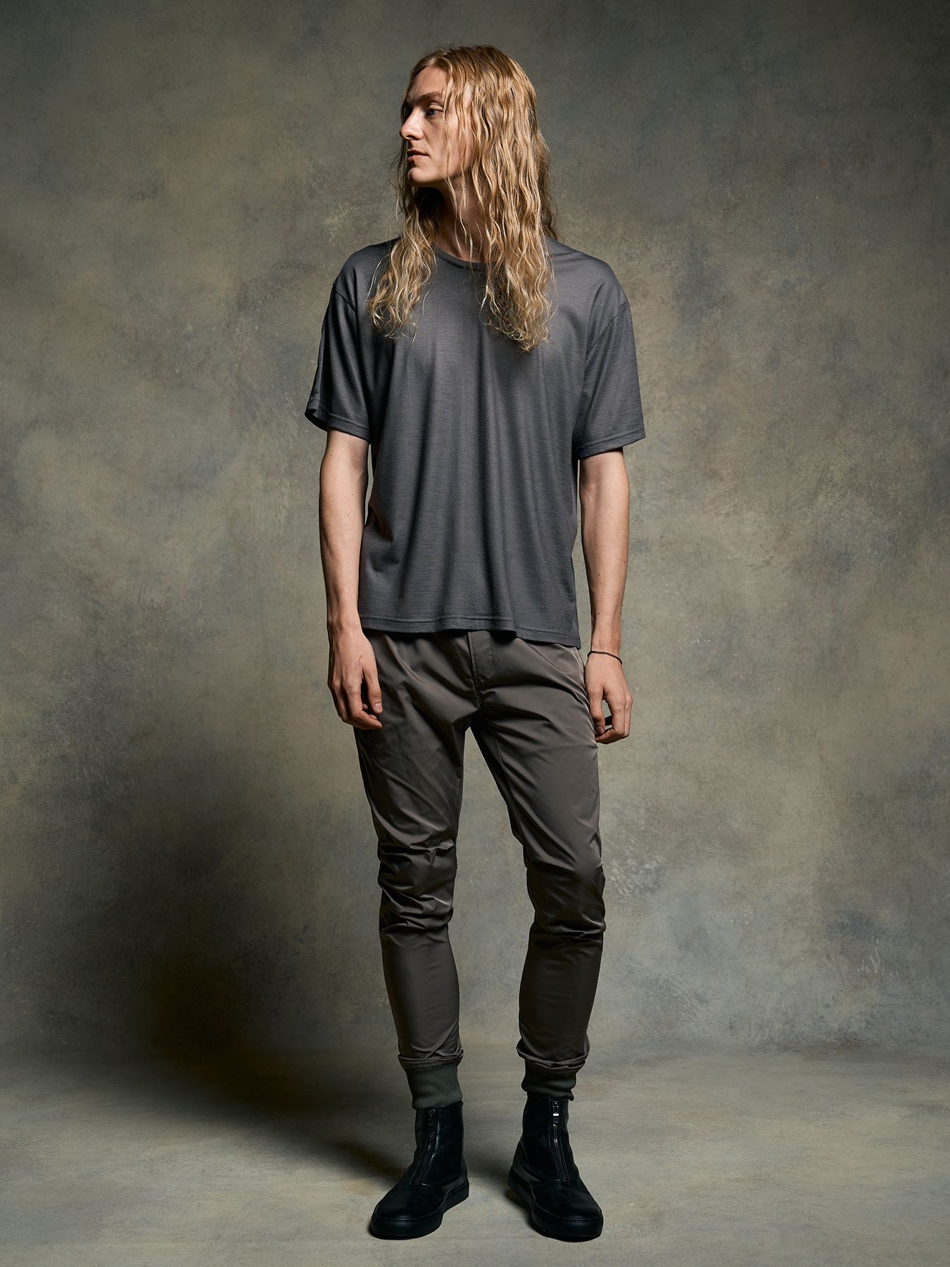【予約品 9月23日(火) 締切】ex.comfy wool S/S / エクスコンフィーウール ショートスリーブ / スチールグレー