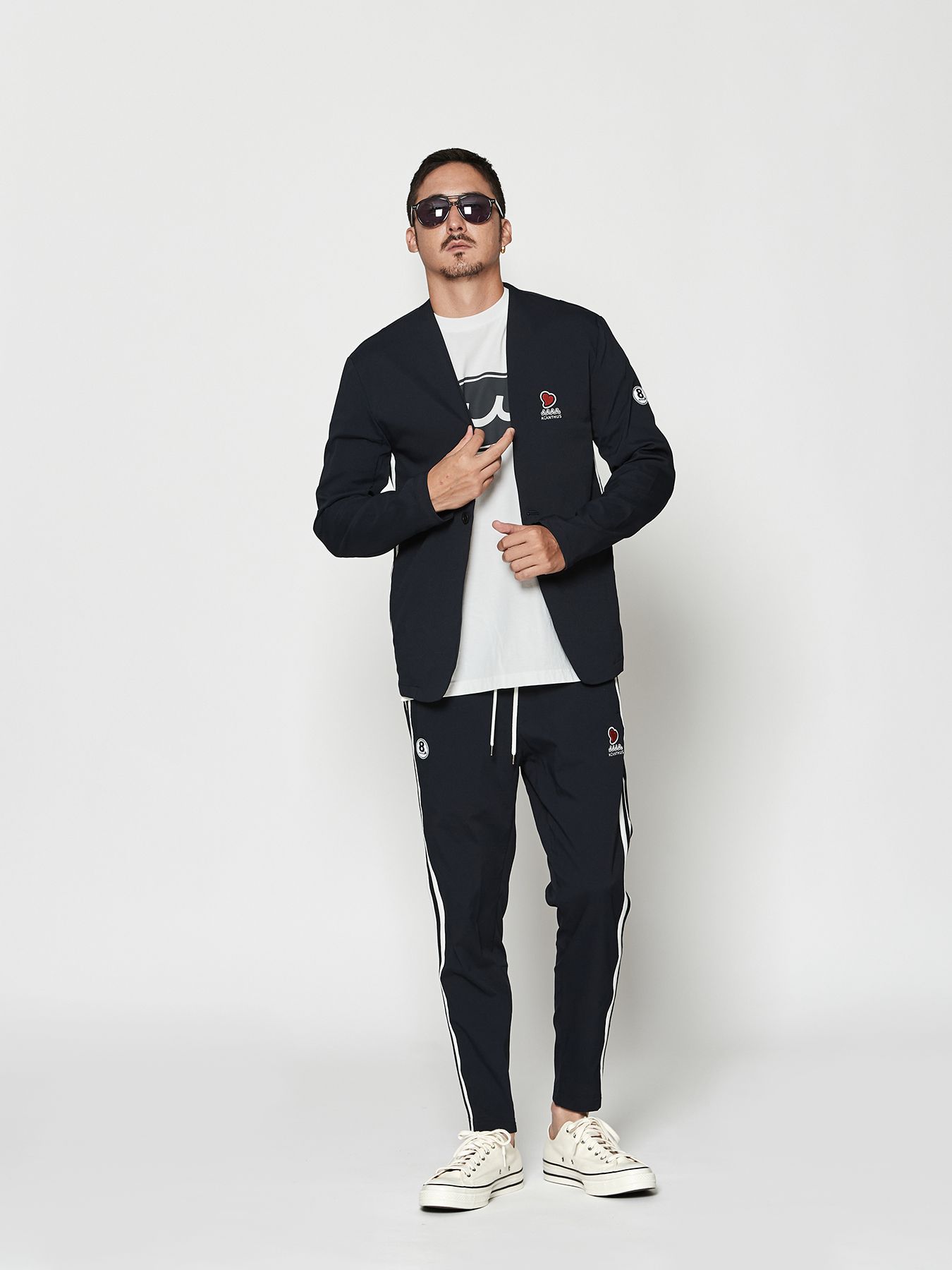 【予約品 10月9日(木) 締切】muta sweet no collar jacket / ノーカラージャケット / ネイビー【Acanthus × muta MARINE】