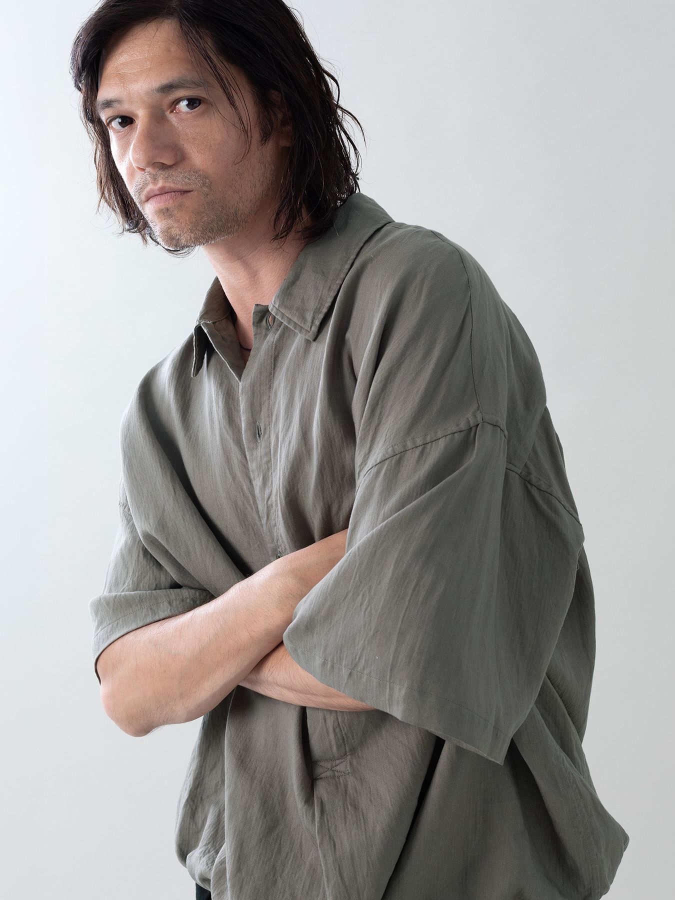 【予約品 5月6日(水) 締切】PLISSE-SHIRTS / ワークシャツ / グレー