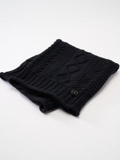 【予約品】 plating cable knit snood / スヌード / ブラック