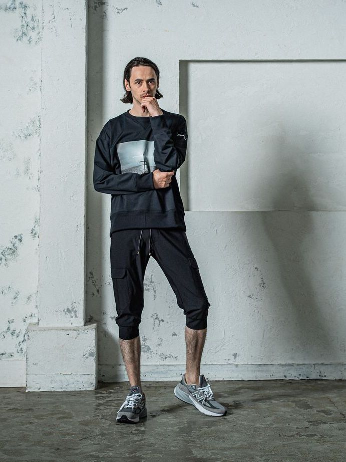 《予約11月17日19時締め》 EX sweat Photo drop trainer / トレーナー / ブラック