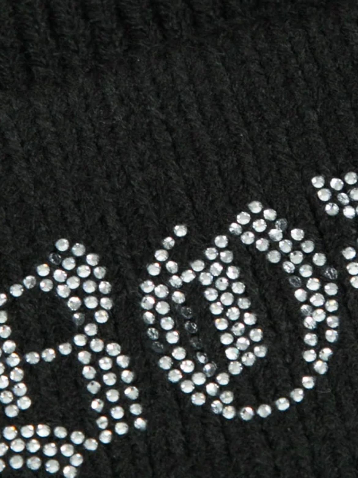 BOY RHINESTONE KNIT CAP BLACK×クリア【B224N9000502】