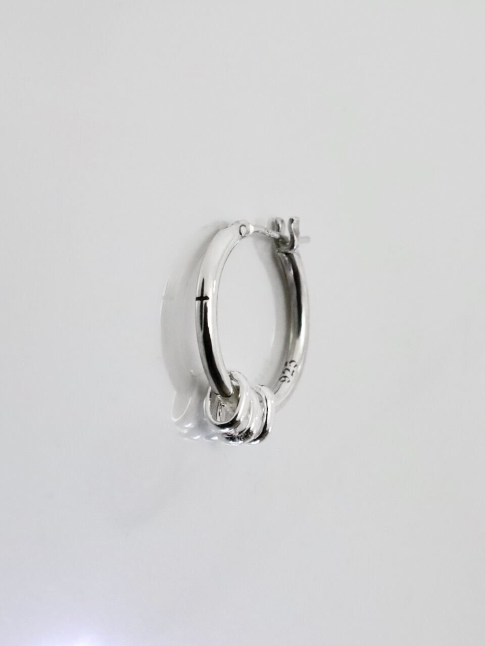 《受注生産》 CROSS THIN HOOP [LARGE] with OVAL / クロスシンフープピアス L ウィズ オーバル 【注文から2～3週間後入荷予定】