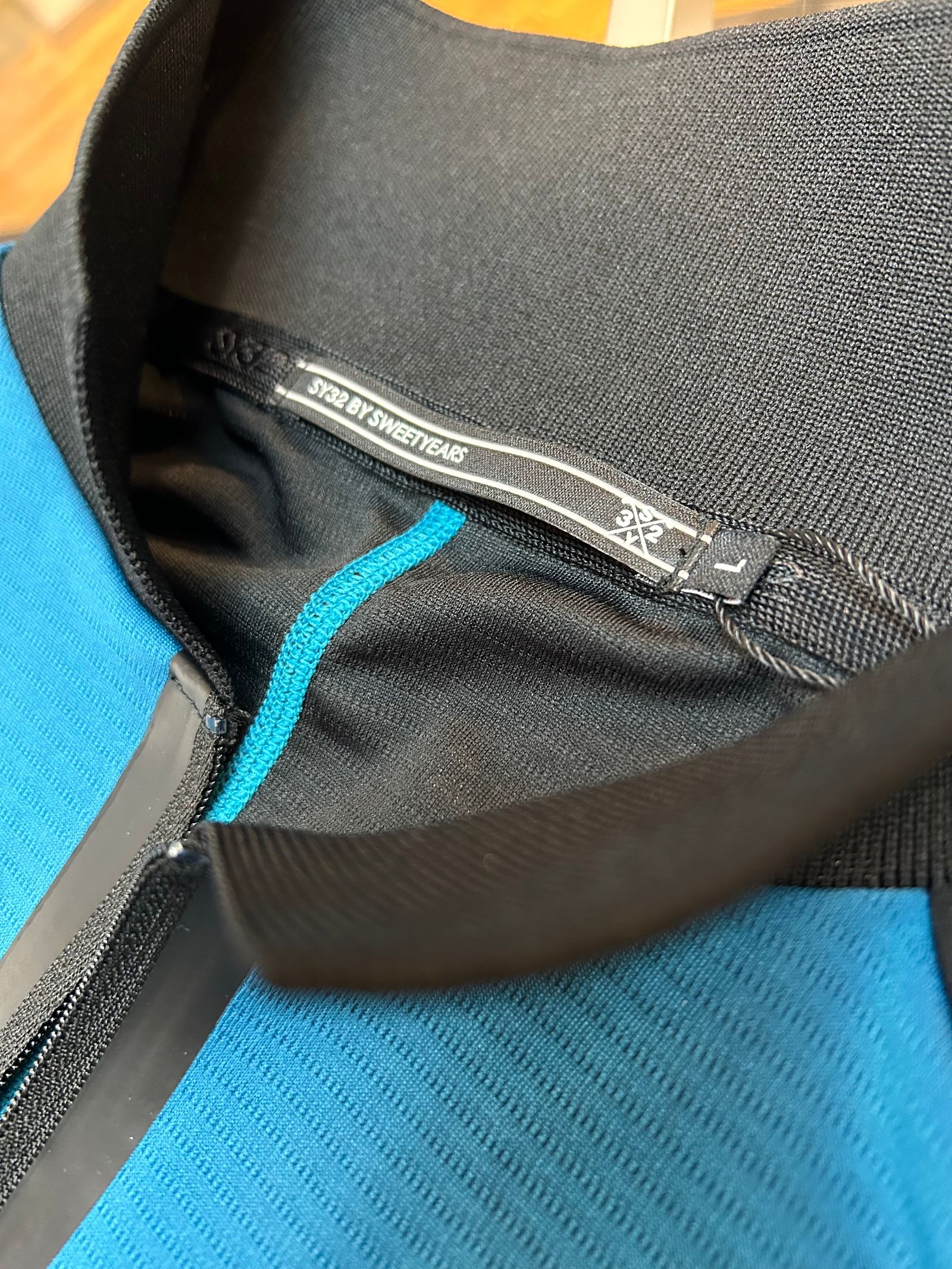 LASER ZIP UP POLO / ブルー