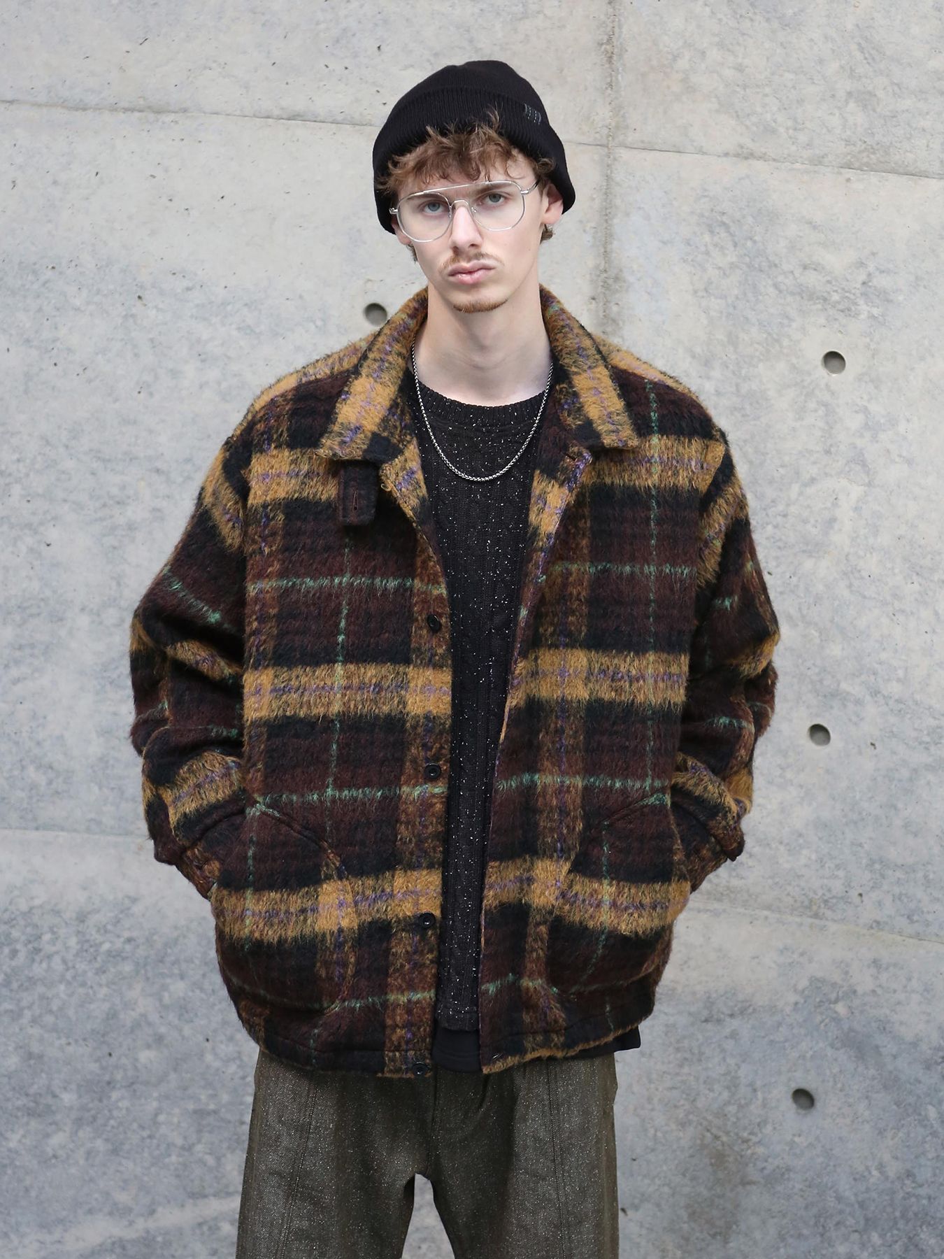 【予約品】WOOLY JKT / ブラウン×マスタード【QUOLT】