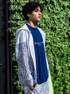 《予約品3月3日18：00締め》 Paisley RUSH OVER ZIPUP HOODIE / ラッシュガードパーカー / バンダナホワイト