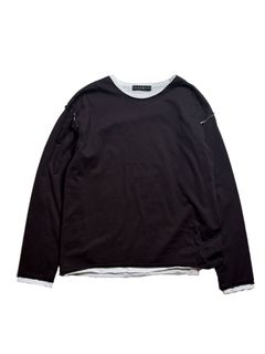 【予約品 3月9日(月) 18:00 締切】ROARGUNS W FACE T / ロゴプリント Wフェイス ロンT / ブラック×ホワイト