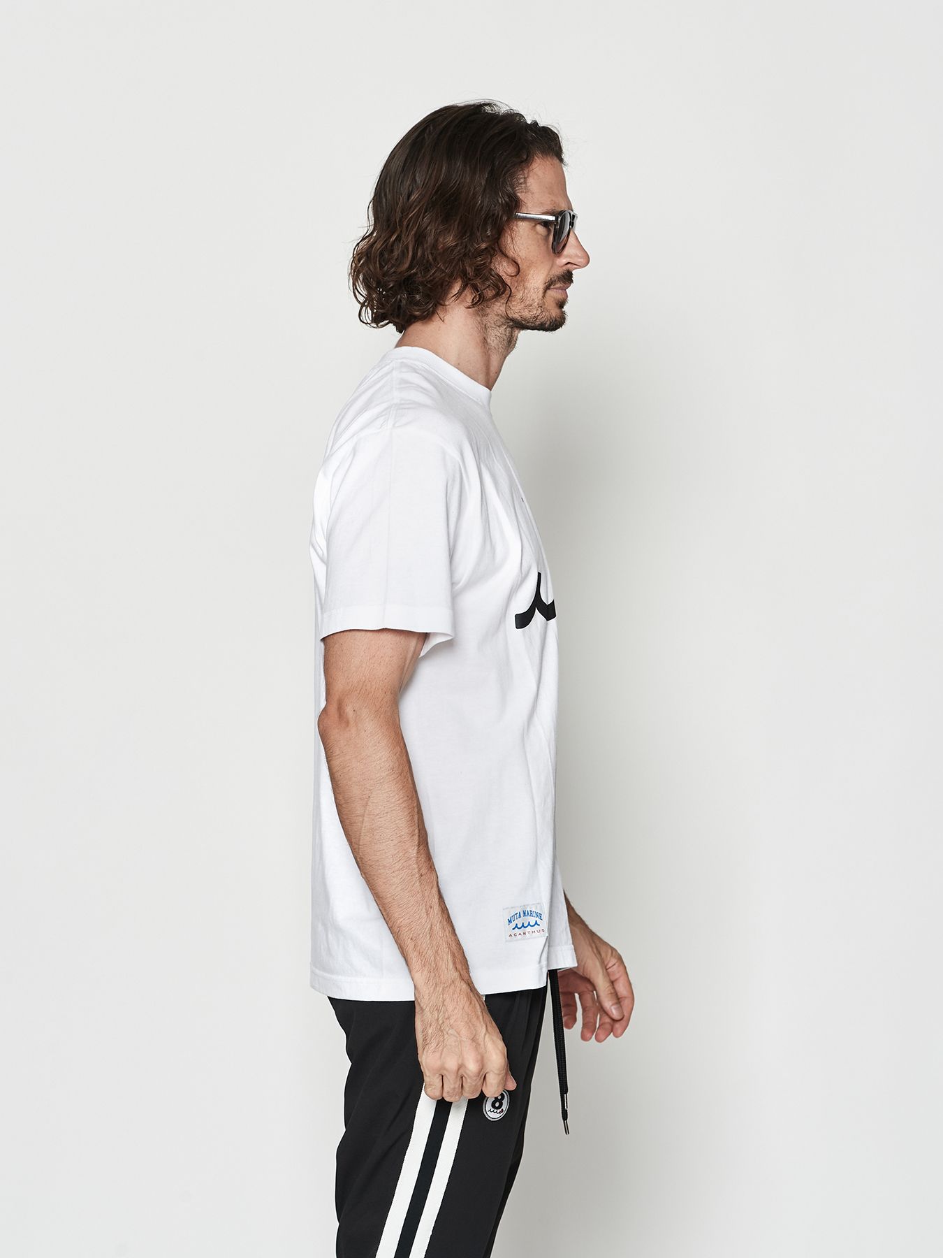 【予約品 10月9日(木) 締切】muta  Mesh Trimming Pocket Tee / Tシャツ / ホワイト【Acanthus × muta MARINE】