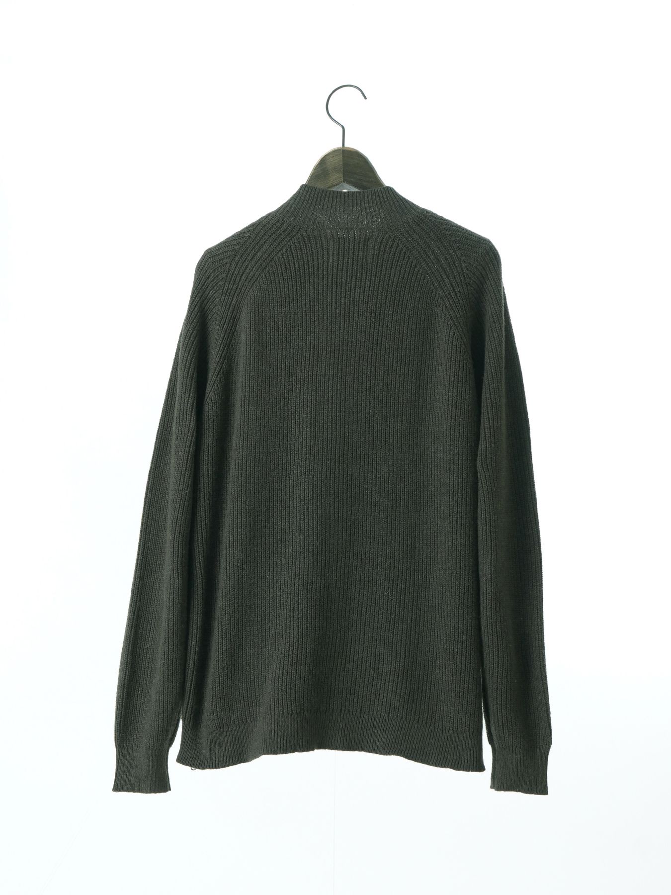 【予約品 】ZIPHI / ジップ ハイネック ニット / ダークカーキ