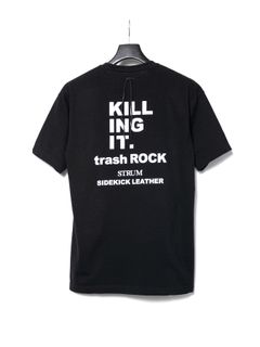 Natural Soft Cotton Chest Pocket Printed Crew Neck T-shirt / 30/-ナチュラルソフト天竺 胸ポケット クルーネック プリントTシャツ / ブラック